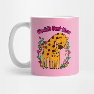 ❤️ World's Best Mom, 🦒 Giraffe Mother and Child Mug
